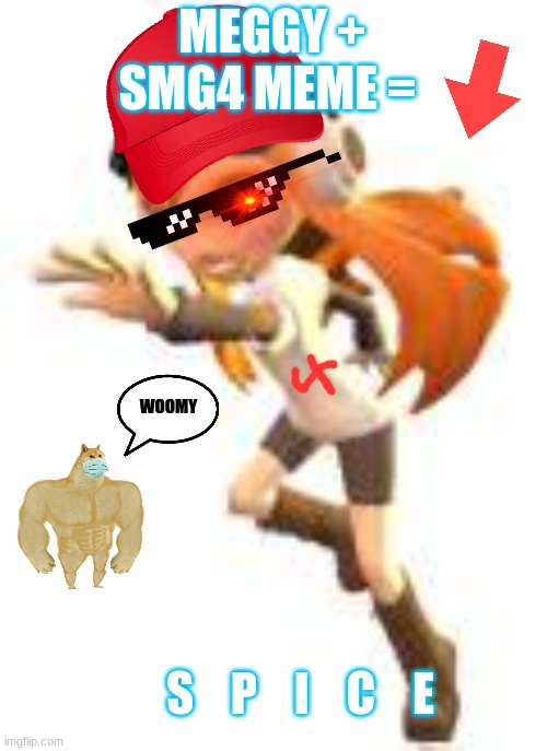 woomy | MEGGY + SMG4 MEME =; WOOMY; S    P    I    C    E | made w/ Imgflip meme maker