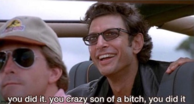 you did it. you crazy son of a bitch, you did it | image tagged in you did it you crazy son of a bitch you did it | made w/ Imgflip meme maker
