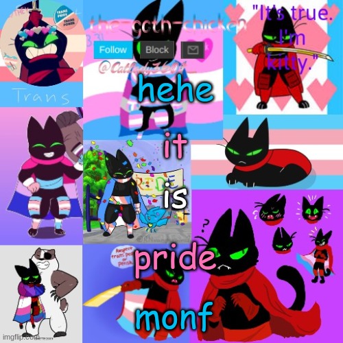 let's celebr8 | hehe; it; is; pride; monf | image tagged in the-goth-chicken's announcement template 23 | made w/ Imgflip meme maker