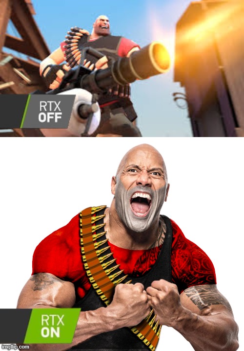 It's Heavier than a Rock! | image tagged in heavy,tf2,team fortress 2,rtx,rtx on and off,memes | made w/ Imgflip meme maker