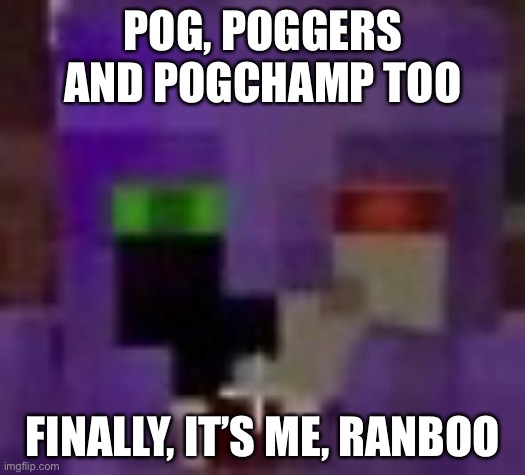 Ranboo joining the SMP be like | POG, POGGERS AND POGCHAMP TOO; FINALLY, IT’S ME, RANBOO | image tagged in minecraft | made w/ Imgflip meme maker