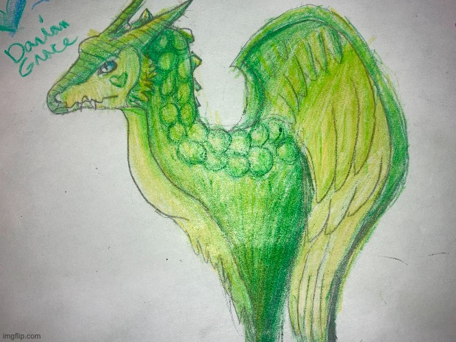 Bootiful GreenDragon I made because I can’t sleep TwT | image tagged in drawing,dragons,green,owo | made w/ Imgflip meme maker