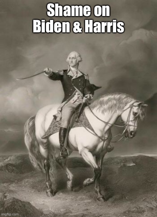 adventures of george washington | Shame on Biden & Harris | image tagged in adventures of george washington | made w/ Imgflip meme maker