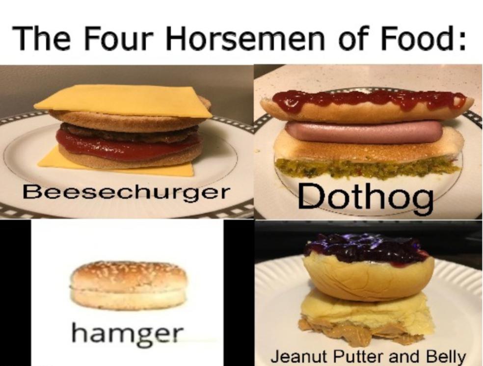 High Quality The four awful foods Blank Meme Template