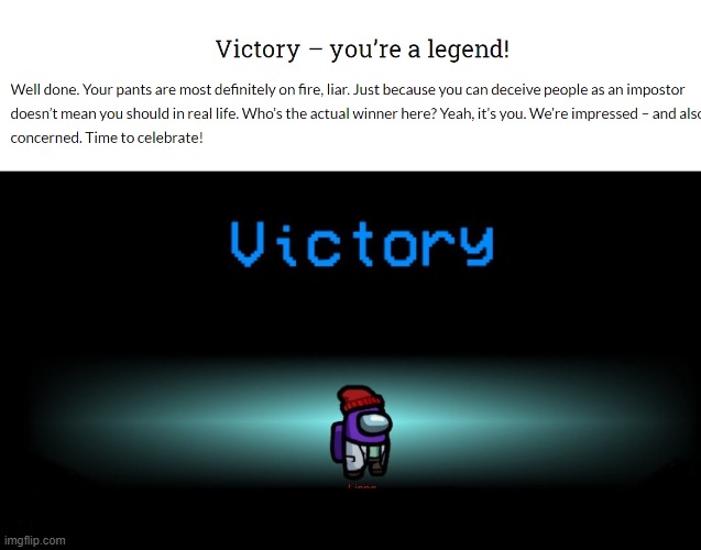 I did the how sus are you in among us quiz and got this | made w/ Imgflip meme maker