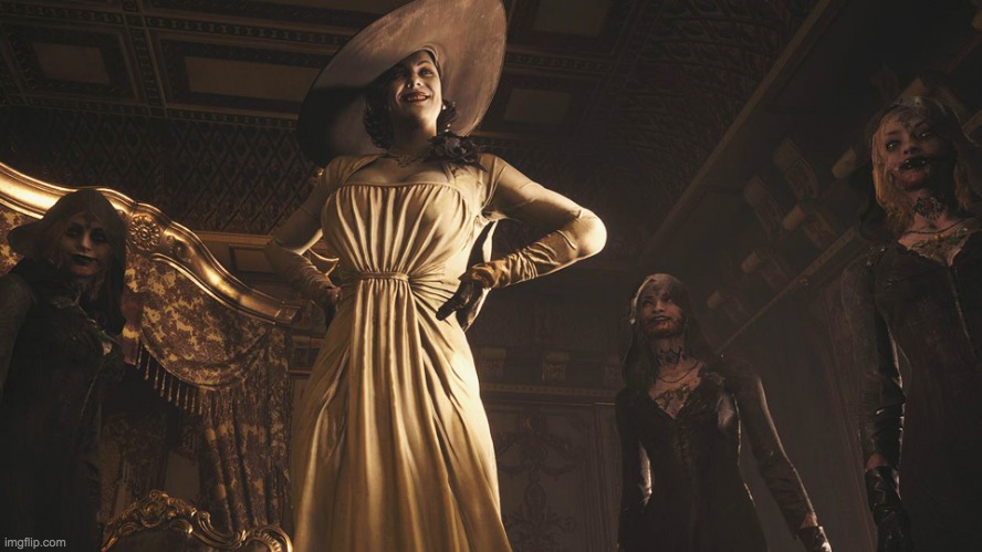 Resident Evil Village Lady Dimitrescu | image tagged in resident evil village lady dimitrescu | made w/ Imgflip meme maker