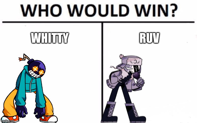 whos stronger | WHITTY; RUV | image tagged in memes,who would win | made w/ Imgflip meme maker