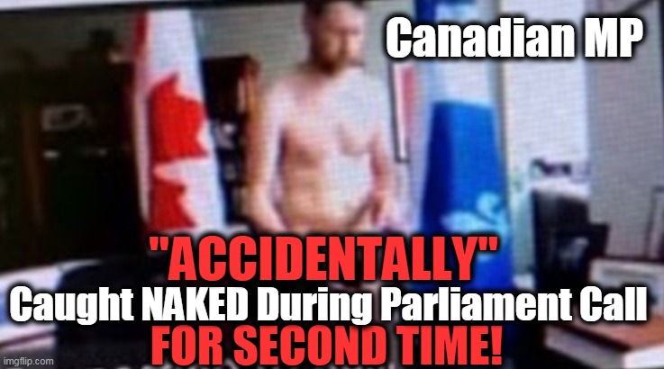 Those Pesky "Accidents" Just Happen Over & Over Again!! | Canadian MP; "ACCIDENTALLY"; Caught NAKED During Parliament Call; FOR SECOND TIME! | image tagged in lol,meanwhile in canada,1st world canadian problems,oh canada | made w/ Imgflip meme maker