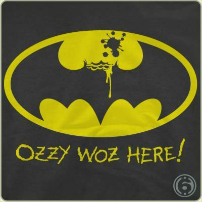 High Quality Batman logo Ozzy was here Blank Meme Template