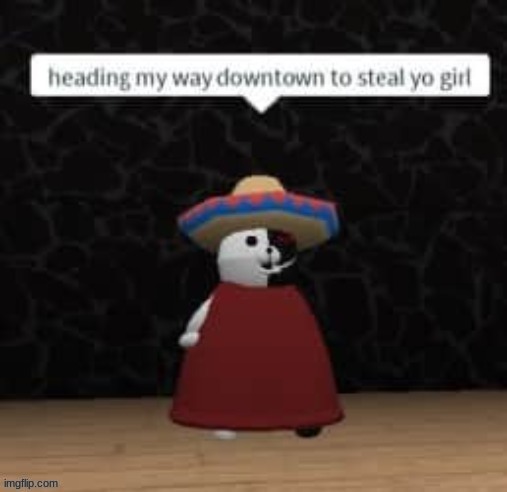 Monokuma steal yo girl | image tagged in monokuma steal yo girl | made w/ Imgflip meme maker