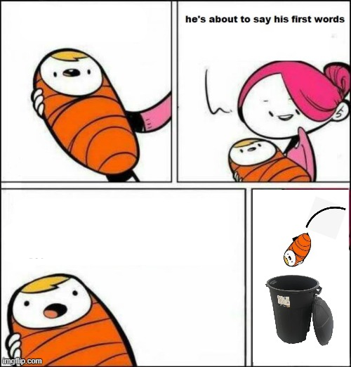baby trash can Blank Meme Template