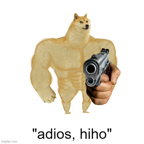 POV: You been caught simping | "adios, hiho" | image tagged in fun,doge,funny,meme | made w/ Imgflip meme maker