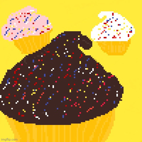 Cupcakes pixel art | image tagged in cupcakes,cupcake,artwork,art,drawings,dessert | made w/ Imgflip meme maker
