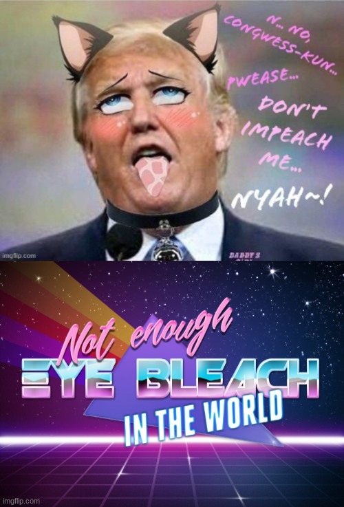 Anyone need a pair of eyes? You can have mine | image tagged in not enough eye bleach in the world,trump,nya | made w/ Imgflip meme maker