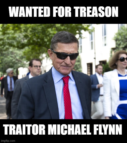 Flynn Called for a Military Coup to Overthrow the U.S. Government | WANTED FOR TREASON; TRAITOR MICHAEL FLYNN | image tagged in traitor,treason,criminal,the big lie,domestic terrorist,insurrection | made w/ Imgflip meme maker