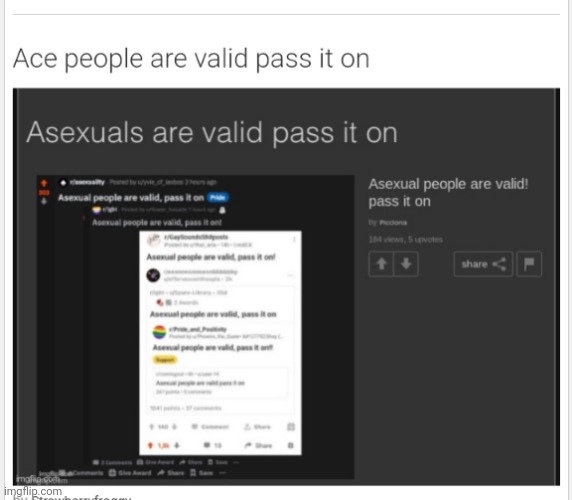 Asexuals are valid pass it on | made w/ Imgflip meme maker