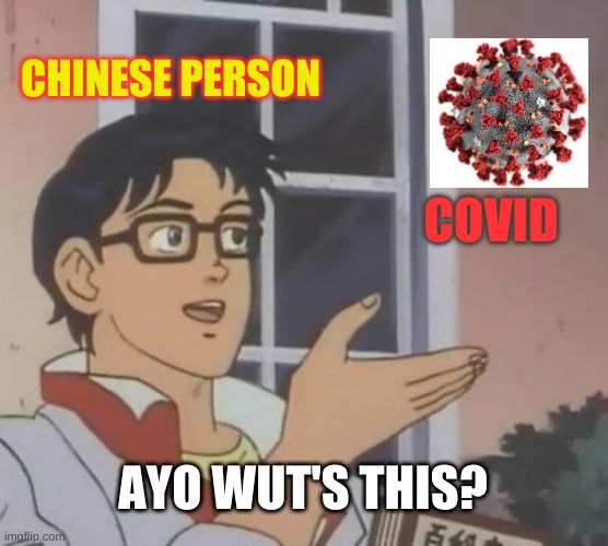 somewhere in Wuhan, China... |  CHINESE PERSON; COVID; AYO WUT'S THIS? | image tagged in memes,is this a pigeon | made w/ Imgflip meme maker
