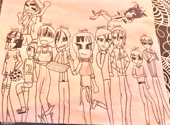 I drew my OCs in a group photo | made w/ Imgflip meme maker