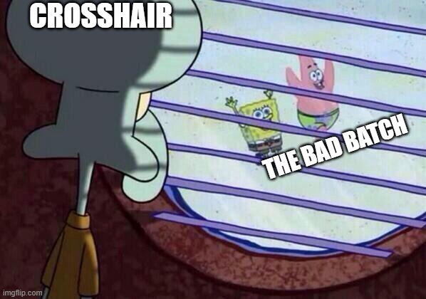 Bad Batch | CROSSHAIR; THE BAD BATCH | image tagged in squidward window | made w/ Imgflip meme maker