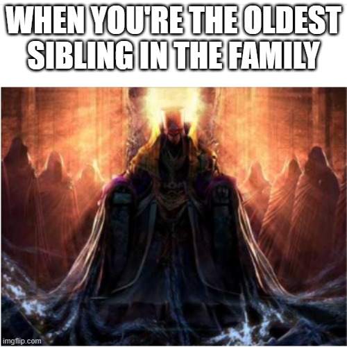 when your the oldest | WHEN YOU'RE THE OLDEST SIBLING IN THE FAMILY | image tagged in funny | made w/ Imgflip meme maker