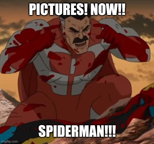 THINK MARK! THINK! | PICTURES! NOW!! SPIDERMAN!!! | image tagged in think mark think | made w/ Imgflip meme maker