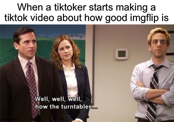How the Turntables | When a tiktoker starts making a tiktok video about how good imgflip is | image tagged in how the turntables | made w/ Imgflip meme maker