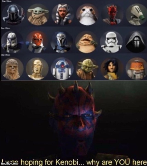 I was hoping for Kenobi | image tagged in i was hoping for kenobi,obi wan kenobi,obi-wan kenobi,darth maul,star wars prequels | made w/ Imgflip meme maker