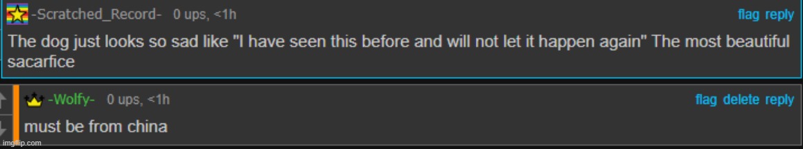 before anyone says it i dont mean to be racist its a fact that they eat dogs there and it makes a good cursed comment | made w/ Imgflip meme maker