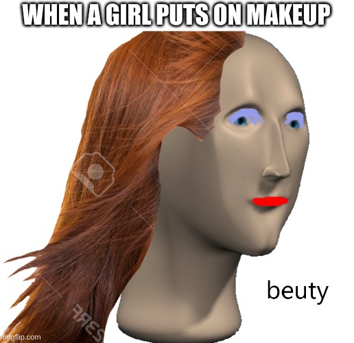 Beuty | WHEN A GIRL PUTS ON MAKEUP | image tagged in beuty | made w/ Imgflip meme maker