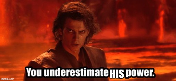 You underestimate my power | HIS | image tagged in you underestimate my power | made w/ Imgflip meme maker