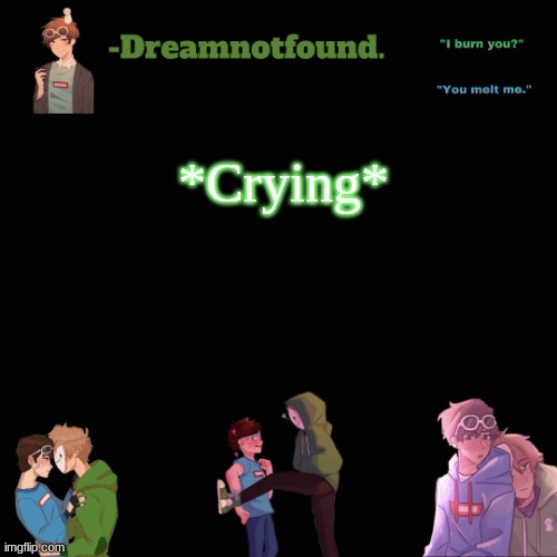 *Crying* | image tagged in another dreamnotfound temp | made w/ Imgflip meme maker