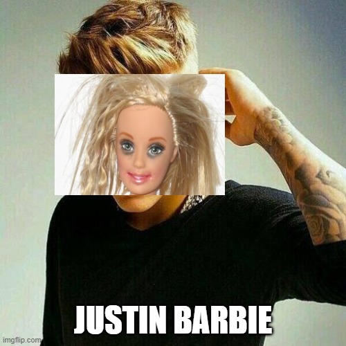 Justin Barbie | JUSTIN BARBIE | image tagged in justin bieber,barbie,top gun | made w/ Imgflip meme maker
