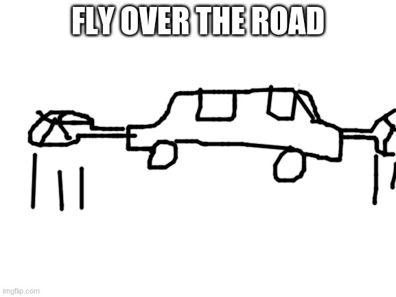 Blank White Template | FLY OVER THE ROAD | image tagged in blank white template | made w/ Imgflip meme maker