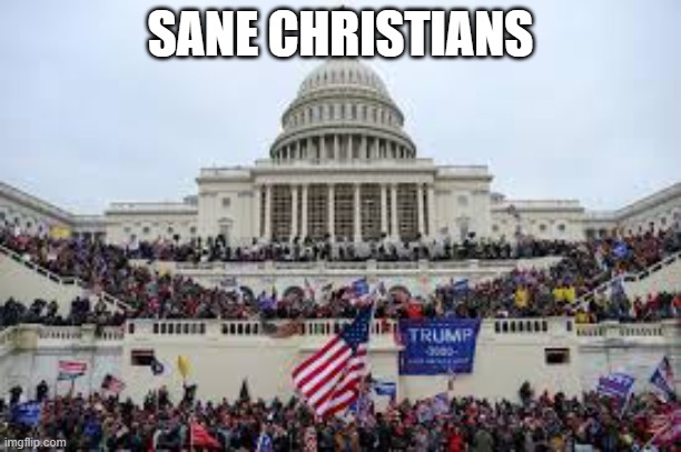 Capitol on January 6 | SANE CHRISTIANS | image tagged in capitol on january 6 | made w/ Imgflip meme maker