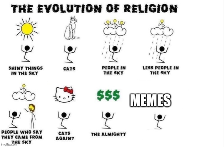 the evolution of religion | MEMES | made w/ Imgflip meme maker