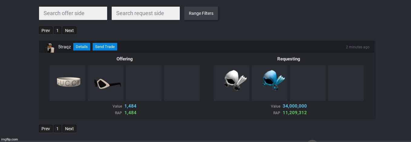 So Uh I Found The Worst Roblox Trade Imgflip - roblox trading chrome extension