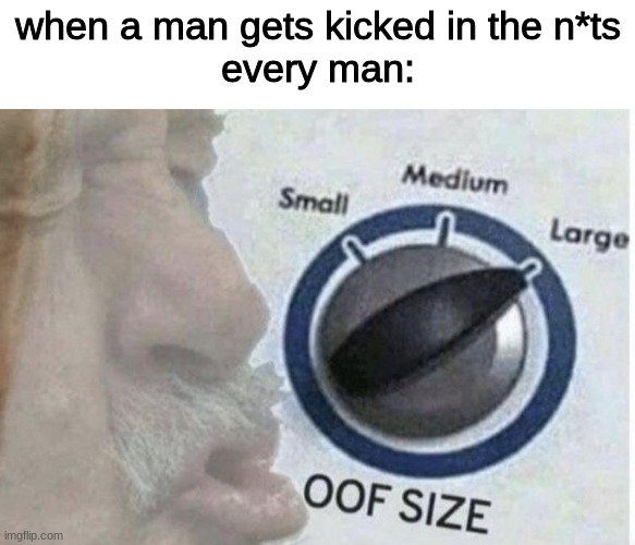 men will relate | when a man gets kicked in the n*ts
every man: | image tagged in oof size large,relatable,men | made w/ Imgflip meme maker