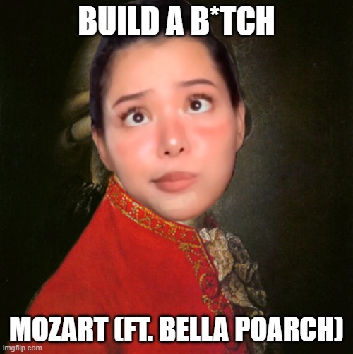 When Bella Poarch and Mozart Collab | BUILD A B*TCH; MOZART (FT. BELLA POARCH) | image tagged in tiktok,memes,music,funny memes | made w/ Imgflip meme maker