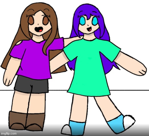 Aubria drawing collab with Aria | made w/ Imgflip meme maker
