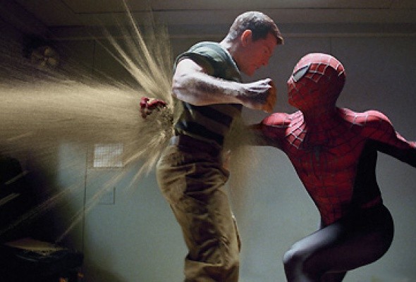 Spider-man punch Sand Man Blank Meme Template
