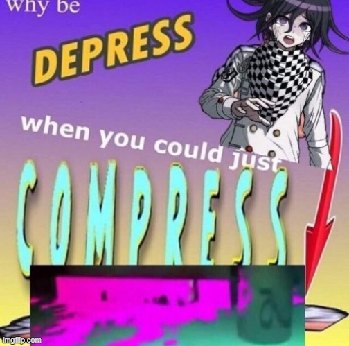 why be depress when you could just compress | image tagged in why be depress when you could just compress | made w/ Imgflip meme maker