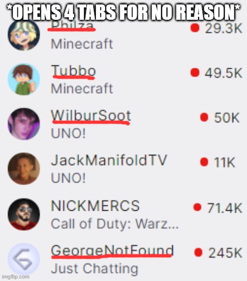 *OPENS 4 TABS FOR NO REASON* | made w/ Imgflip meme maker