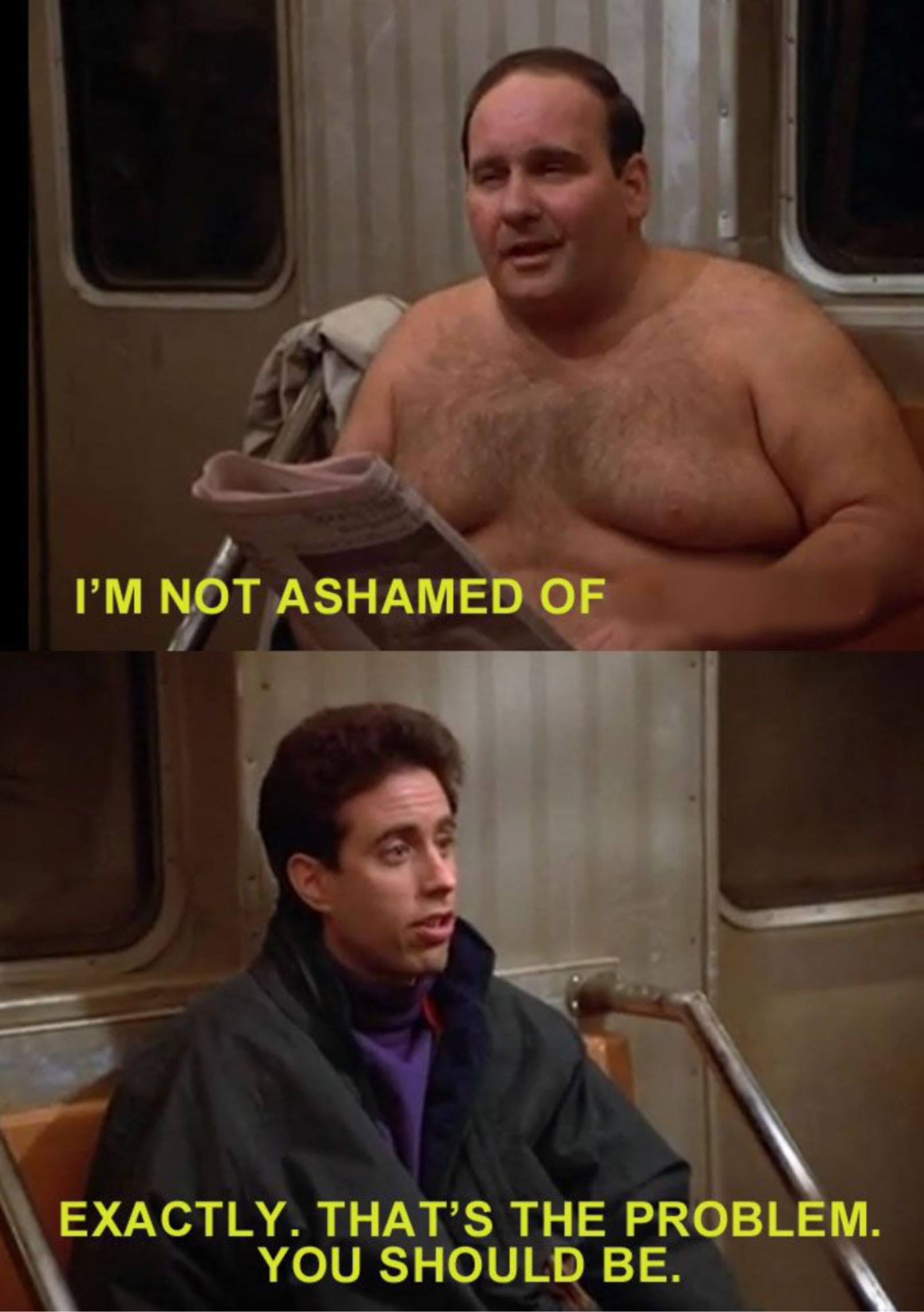 Seinfeld ashamed Blank Meme Template