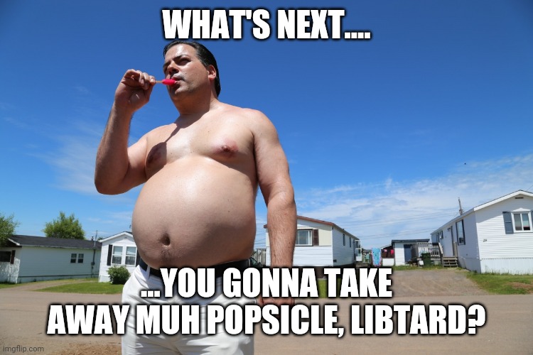 Randy Trailer Park Boys | WHAT'S NEXT.... ...YOU GONNA TAKE AWAY MUH POPSICLE, LIBTARD? | image tagged in randy trailer park boys | made w/ Imgflip meme maker
