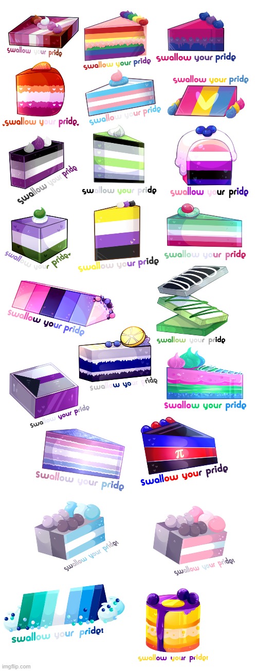 Here's an updated version! Now we have Demis, Gay men and Intersex! Take a slice! ^w^ | image tagged in cake,lgbt,update,pride month,lgbt cake | made w/ Imgflip meme maker