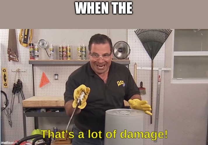 That's a Lot of Damage! | WHEN THE | image tagged in that's a lot of damage | made w/ Imgflip meme maker