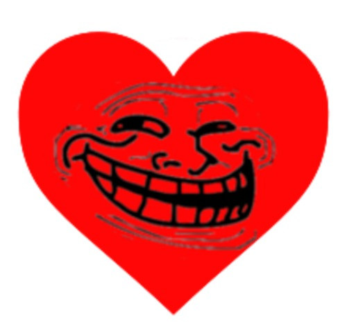 High Quality Troll face love heart Blank Meme Template