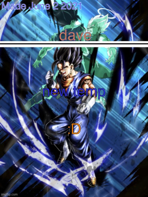 new vegito template | new temp; :D | image tagged in new vegito template | made w/ Imgflip meme maker