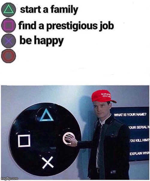 [Credit to MemoMan2021] | image tagged in maga press circle ps4 | made w/ Imgflip meme maker