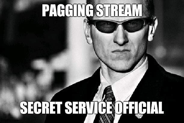 Head of IPSS is Failure51 | PAGGING STREAM; SECRET SERVICE OFFICIAL | image tagged in secret service | made w/ Imgflip meme maker